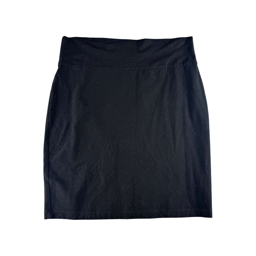 Eileen Fisher Black Stretch Jersey Pencil Skirt Size‎ L Viscose Nylon Spandex